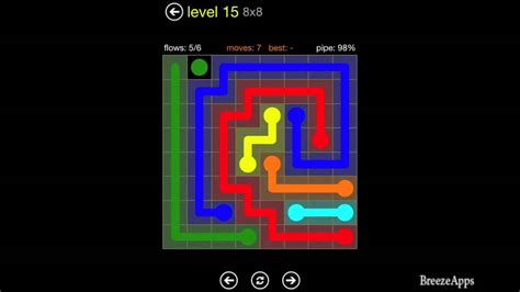 ‪Flow Free 8x8 level 15 (Regular Pack Medium)‬.